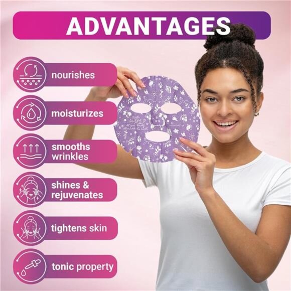 12 Pack of Sheet Face Masks Skincare - Collagen Face Mask Sheets with - Picture 3 of 6